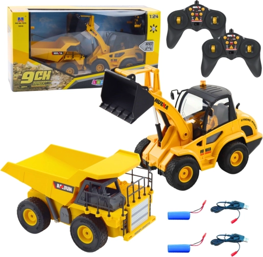 RC gradbeni set nakladač in prekucnik 1:24 2v1
