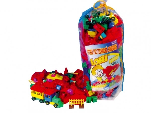 Gradbeni komplet LORI 500 paket za vrtce plast 500kosov v vrečki 30x70x20cm