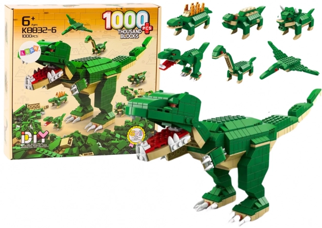 Gradbeni kocki dinozavrov 6v1 DIY Dinosaur Set 1000 ele.