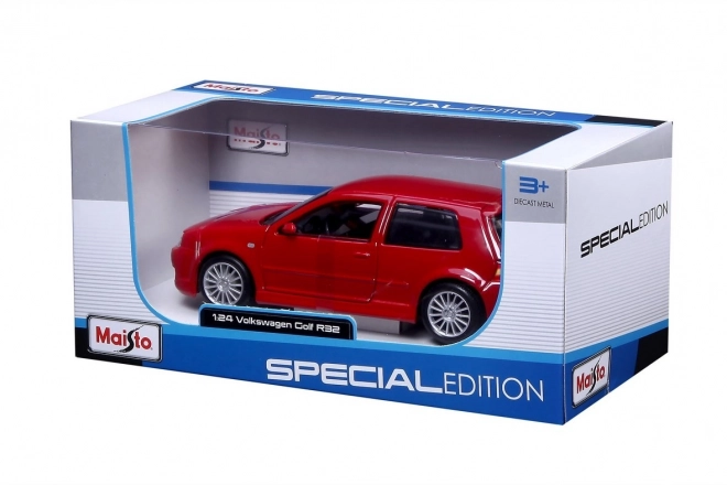 Model avtomobila Volkswagen Golf R32 Maisto posebna izdaja 1:24 rdeč