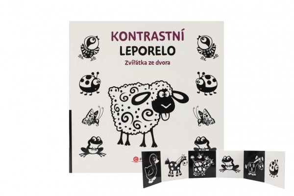 Knjižica Kontrastne kartonske knjige Živali z dvorišča 15,5x15cm 0m+