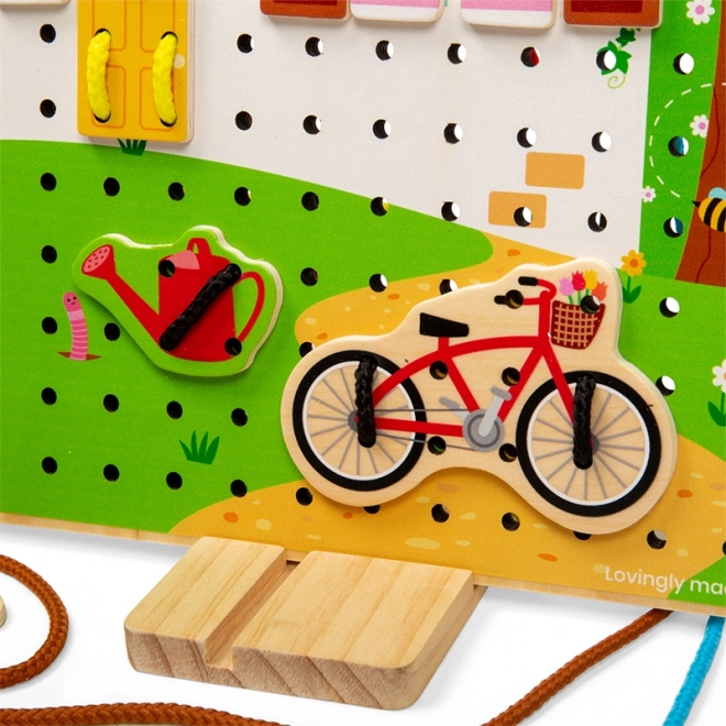 Bigjigs Toys Prepletalna plošča hišica