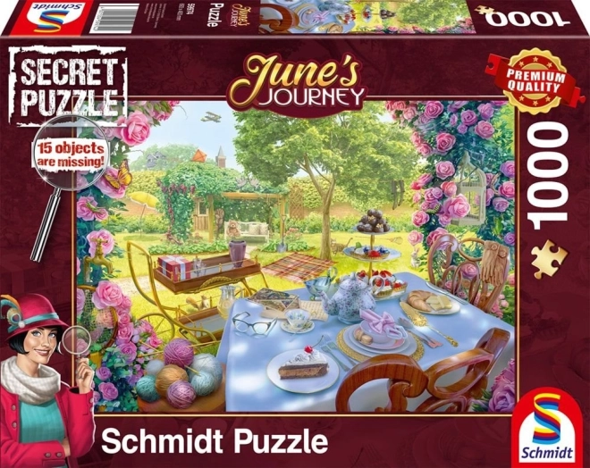 Schmidt Secret Puzzle June's Journey: Čaj na vrtu 1000 koščkov