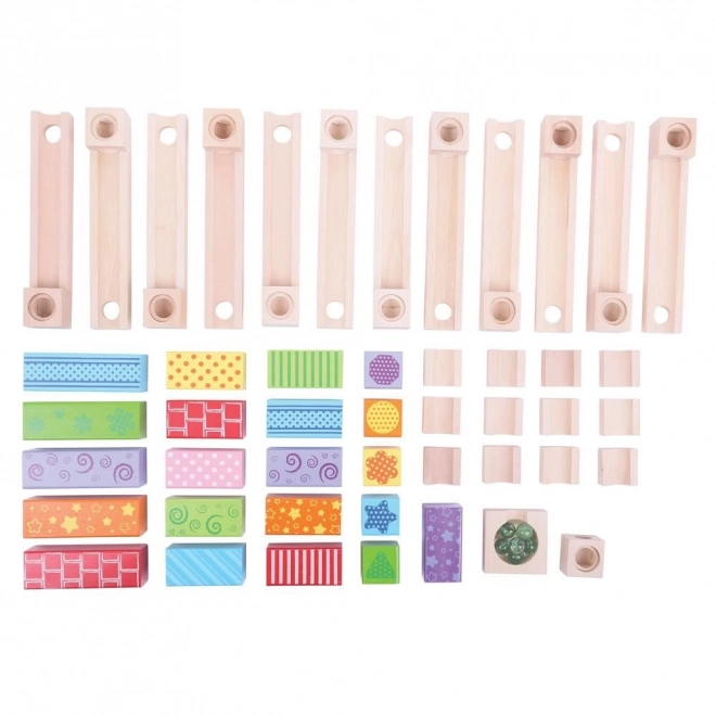Bigjigs Toys Lesena kroglična proga barvna