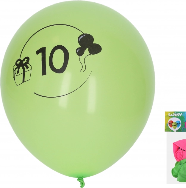 Nafukljivi baloni 30 cm s številko 10 – set 5 kos
