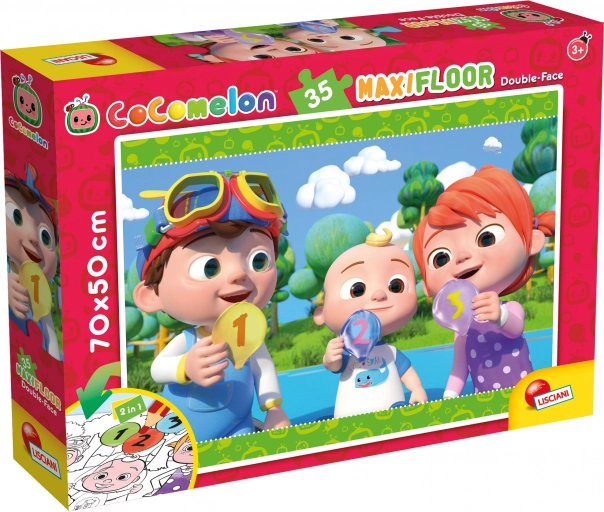 Dvostranske maxi sestavljanke COCOMELON 2v1, 35 koščkov, 70 × 50 cm
