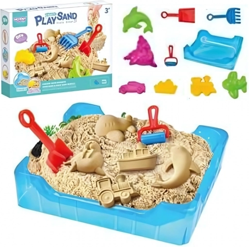 WOOPIE Kinetični pesek 0,5 kg Komplet miza z modelčki
