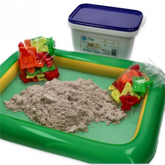 NaturSand kinetični pesek 3 kg s kalupi in peskovnikom