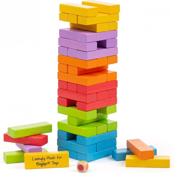 Barvita majava stolpnica BIGJIGS TOYS