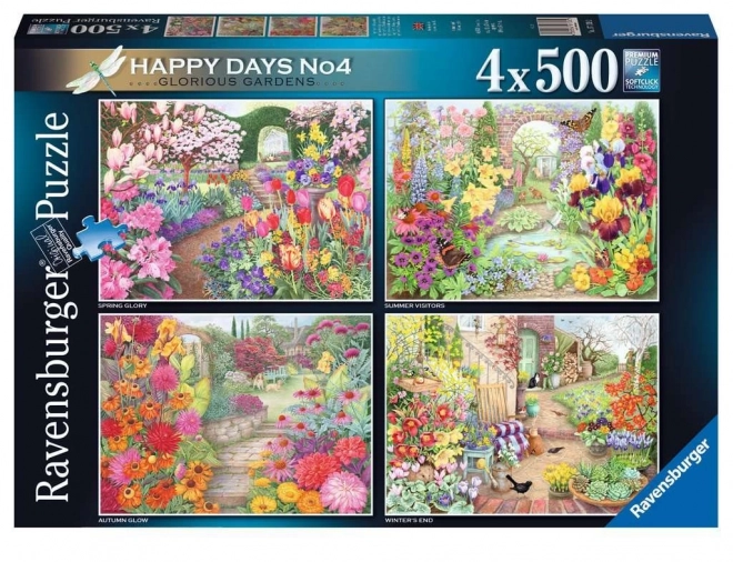 RAVENSBURGER Puzzle Čudoviti vrtovi 4x500 kosov
