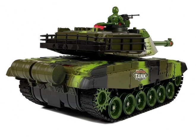 Velik R/C 2,4 Ghz daljinsko voden tank Luči Zvok Streljanje Zelena