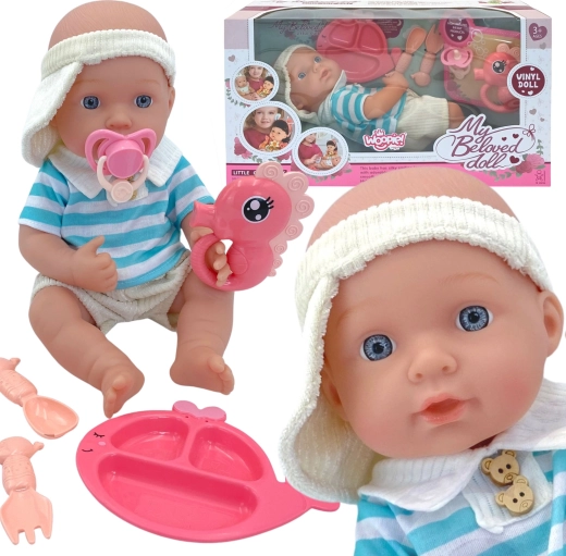 Negovalni set z realističnim dojenčkom in dodatki 30 cm