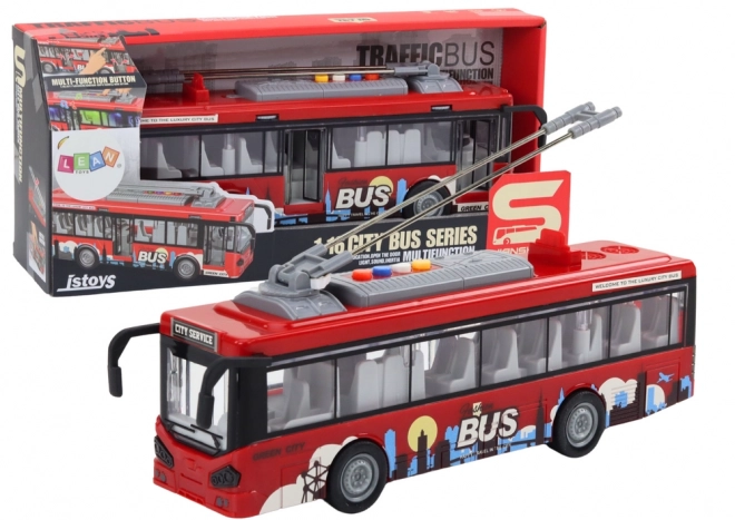Trolejbus 1:16 Luči Zvoki Pogon Rdeča