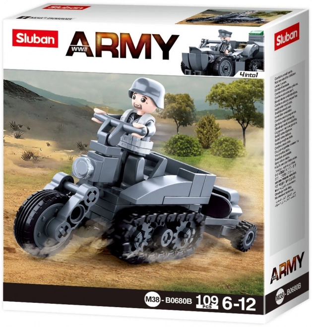 Sluban WWII M38-B0680B Motocikel s pasovi