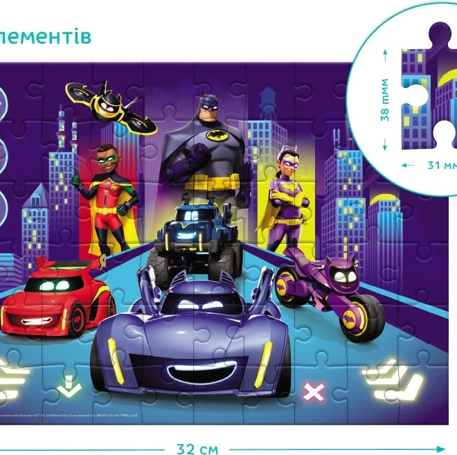 Sestavljanka DODO Batwheels: Nočna Vožnja 60 Kosov
