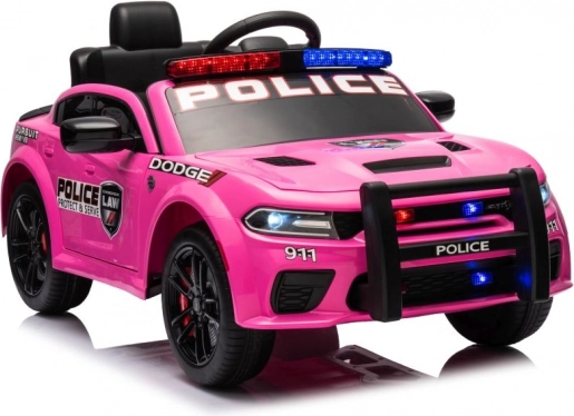 Otroški električni policijski avto DODGE Charger – rožnat