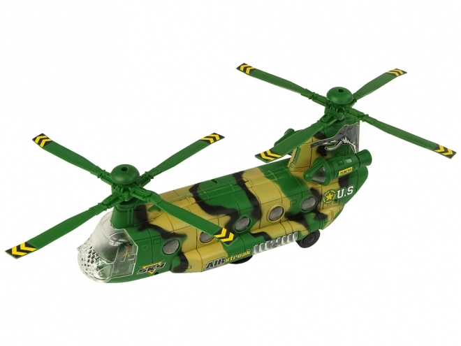 Vojaški helikopter z LED lučmi in zvoki
