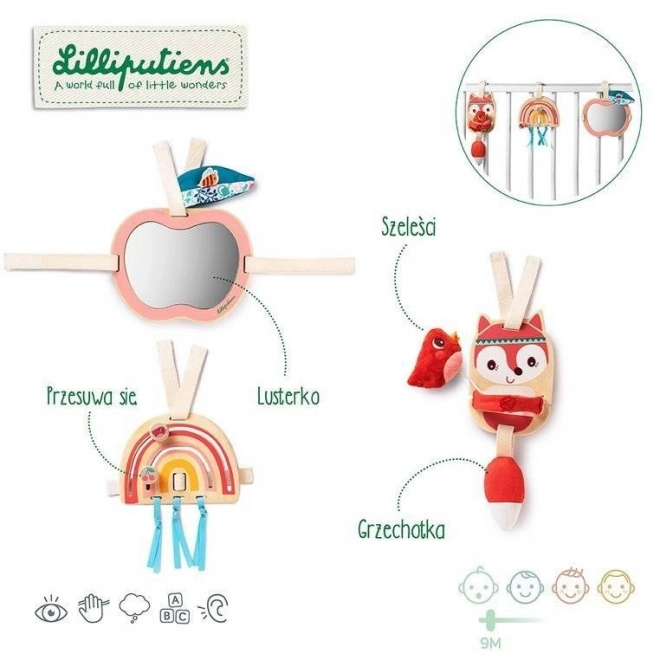 Lilliputiens - Lesene viseče igrače Lisica Alice 9 mesecev+