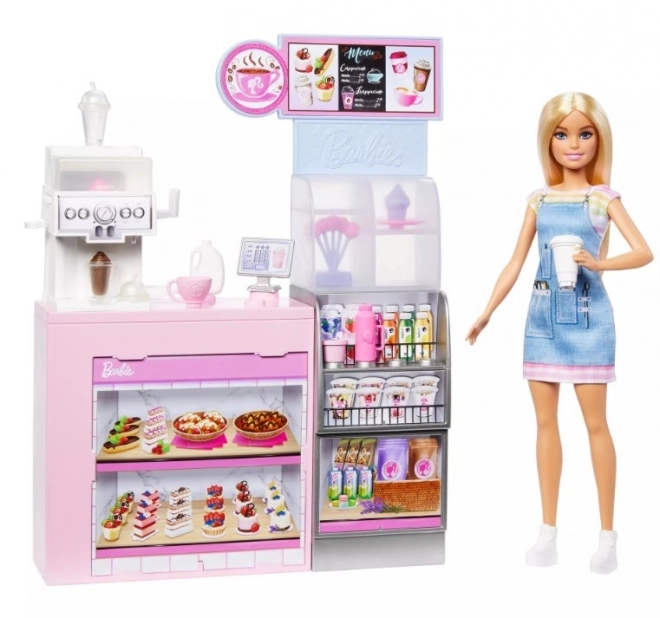Barbie baristka v kavarni