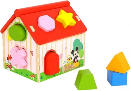 Lesena vstavljanka hiška z motivom Disney likov