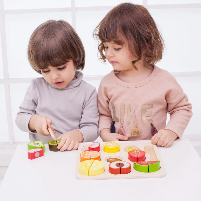 Klasični Svet Leseno Sadje za Rezanje Montessori Komplet