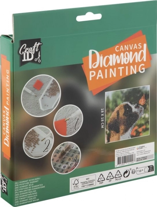Grafix Diamantno slikanje Kužek 18x18 cm