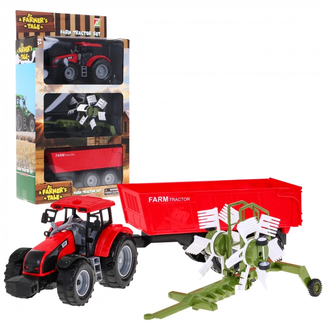 Traktor za nakladanje sena z nakladalnikom za otroke 3+ Premični deli + Trenja pogona