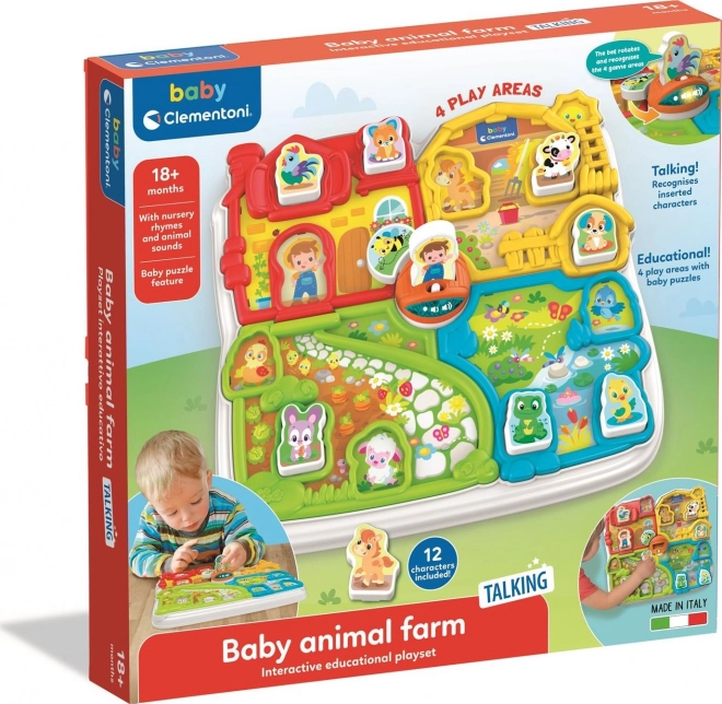 CLEMENTONI BABY Interaktivna kmetija z živalmi z melodijami in zvoki