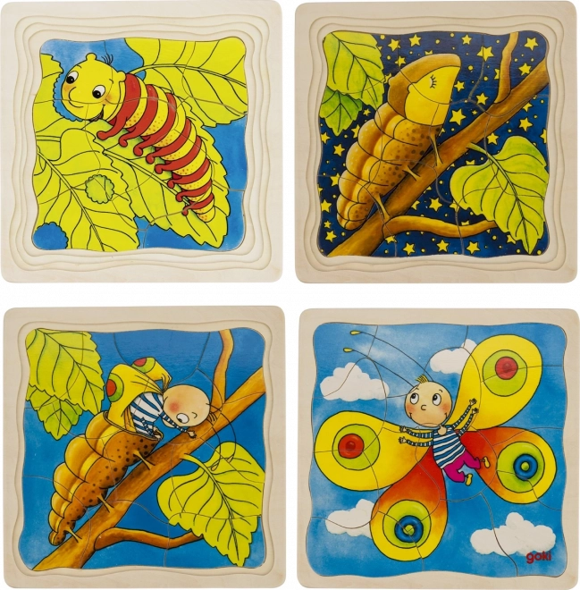 Sestavljanka z več plastmi Gosenica