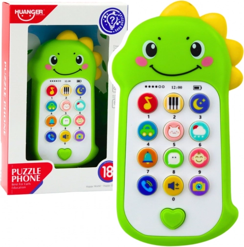 Interaktivni otroški telefon dinozaver zelen