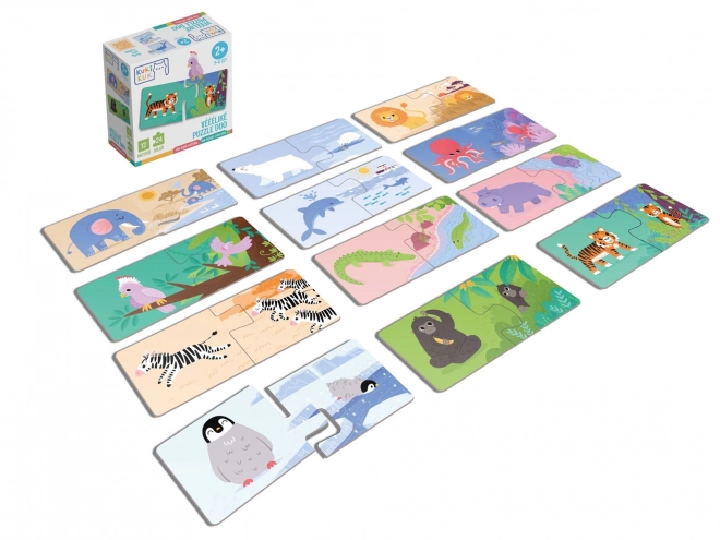 KukiKuk 80036 Veeeliké puzzle duo Kje bivajo živali