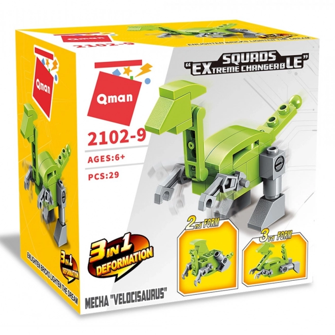 Qman Squros Spremenljiv Robot Velocisaurus 3v1
