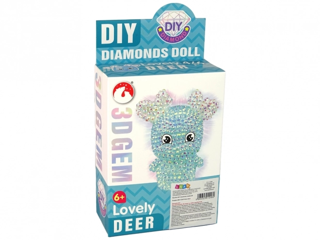 Kreativni set DIY Diamantni Severni jelen Kristalni Obesek 3D Modri