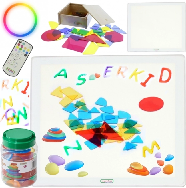 Masterkidz Kvadratni LED svetlobni panel barvni + set dodatkov