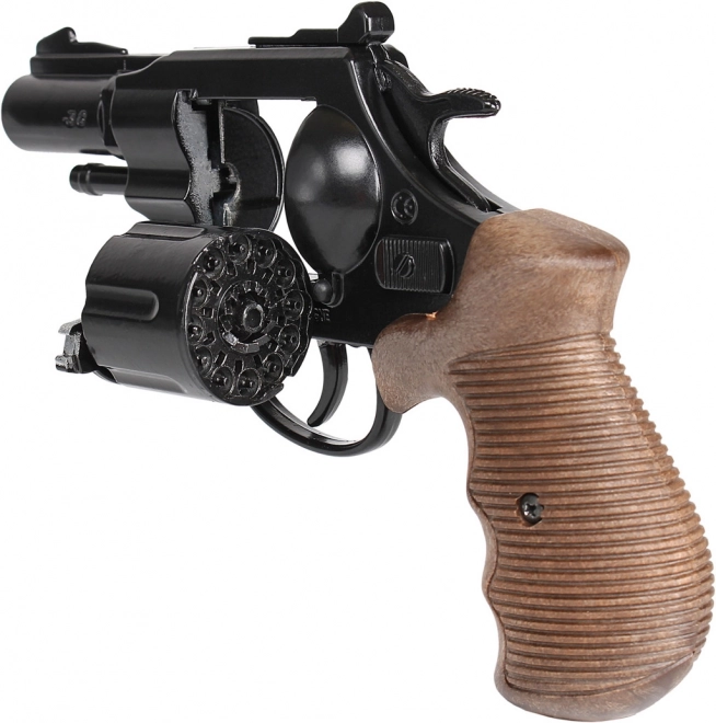 Kovinski črni policijski revolver Gold Collection - 12 strelov