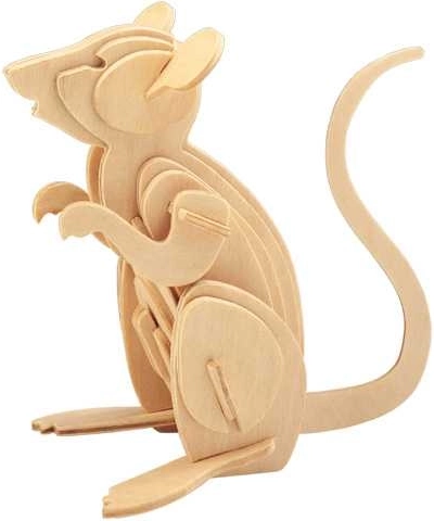 Woodcraft lesene 3D sestavljanke miš