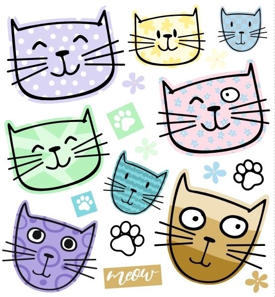 Nalepke Meow mali komplet