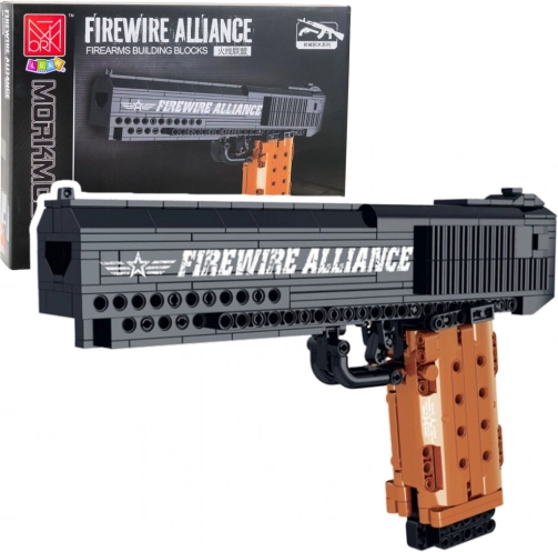 Gradbeni komplet pištole s funkcijo streljanja, 555 delov, FIREWIRE ALLIANCE DESERT EAGLE