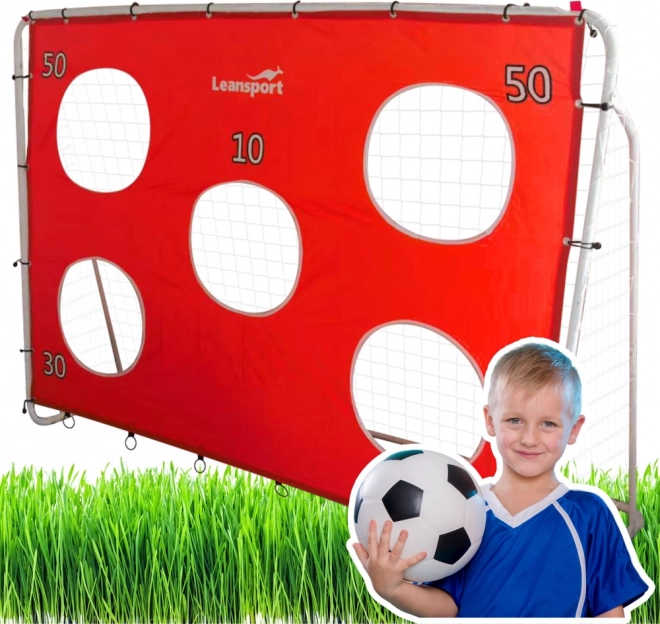 Nogometni trening gol z ciljno mrežo rdeča 213x152x75 cm