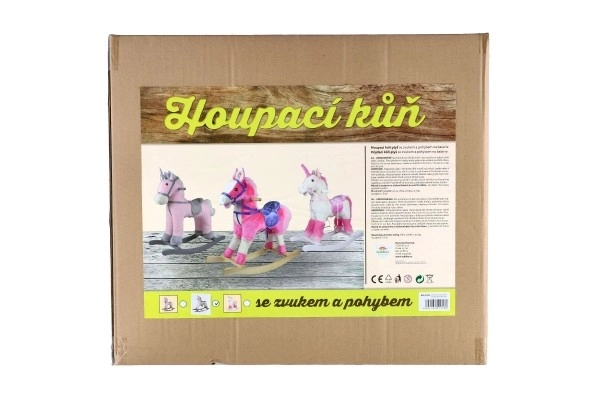 Beli plišasti gugalni samorog z učinki
