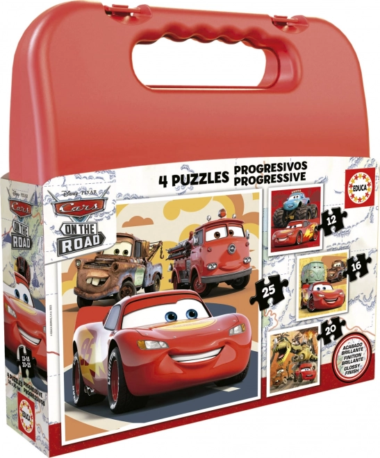 Educa Puzzle Kovček Avtomobili 4v1