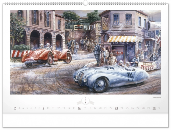 NOTIQUE Stenski koledar Oldtimers – Václav Zapadlík 2025, 64 x 42 cm