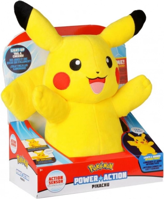 Interaktivna plišasta igrača POKÉMON Pikachu Power Action s svetlobnimi učinki in zvoki