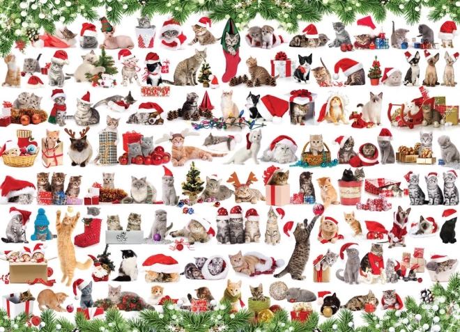 Božične mačke puzzle 1000 kosov