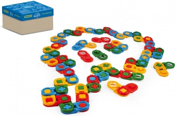 Plastične gradbene kocke Domino 64 kosov za otroke 12m+ Wader