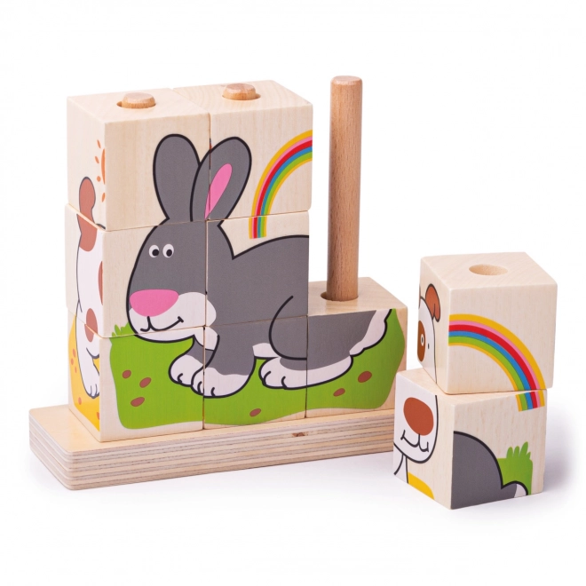 Bigjigs Dojenček Ujemi kocke živali