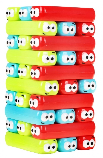 Igra Jenga Junior za otroke 3+ Stolp iz kvadrov + barvne tramovi + kocka