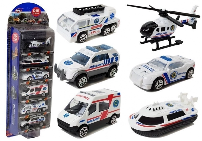 Set reševalnih vozil 1:64 6 kosov