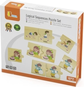 VIGA Lesena sestavljanka puzzle Aktivnosti za otroke
