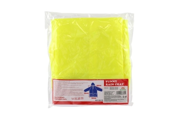Otroška dežna pelerina račka velikost 110-120cm rumena v vrečki 23x25cm